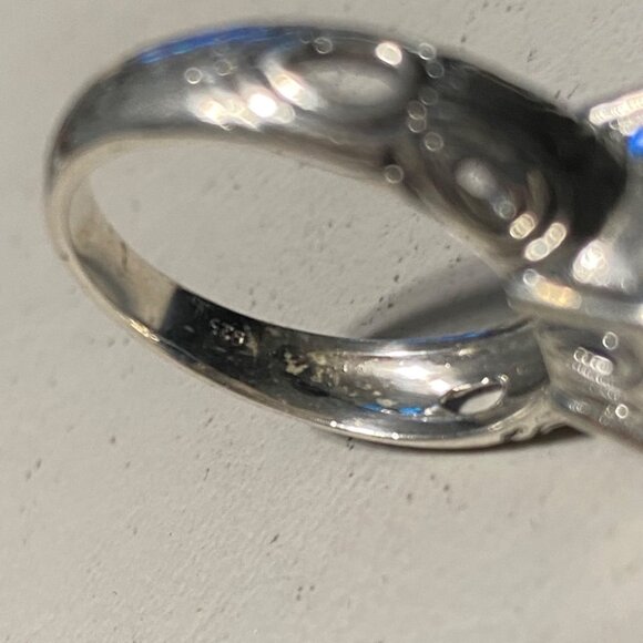 Ring Size 8 Green Onyx Sterling Silver Stamped 925 Vintage Jewelry - Picture 12 of 13